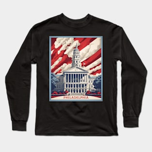 Philadelphia United States of America Tourism Vintage Poster Long Sleeve T-Shirt